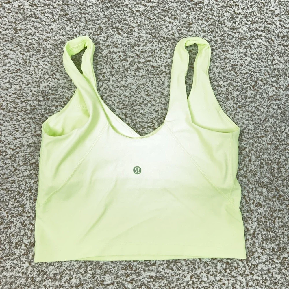 Lululemon Tank Top Womens 4 Green Align‎ Tank V Neck Yoga Gym Workout Sports